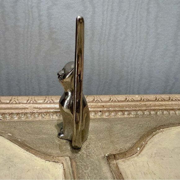 Vintage Silver Tone Kitty Cat Ring Holder - Picture 6 of 10